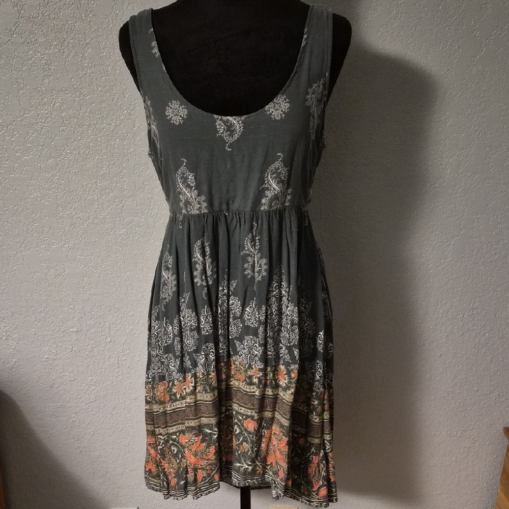 O'Neill Olive and Orange Floral Mini Dress